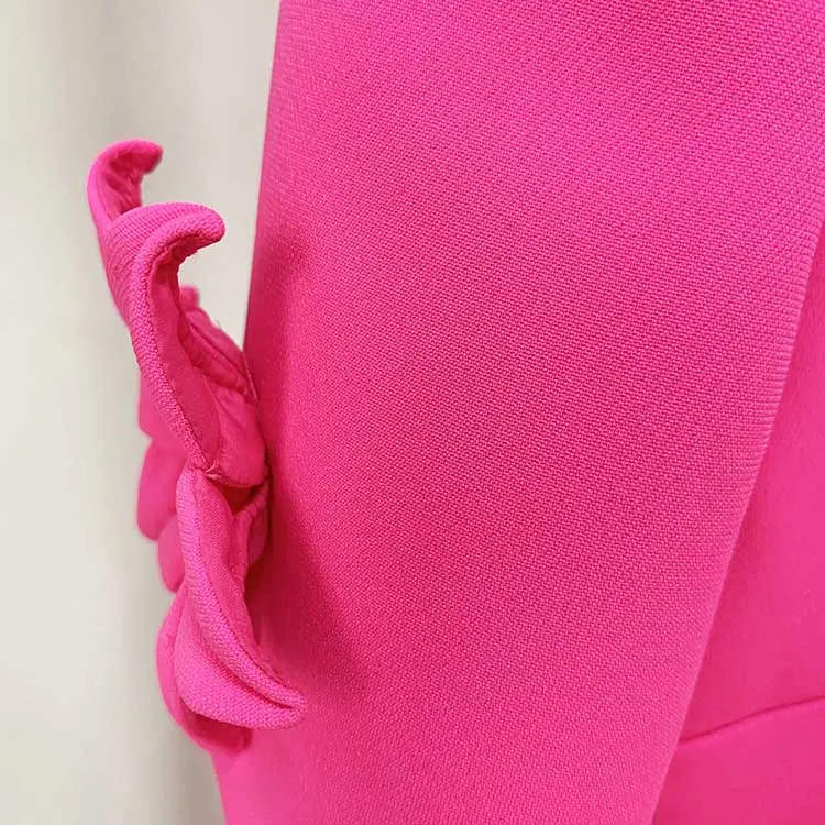 3D Floral Mini Dress in Pink