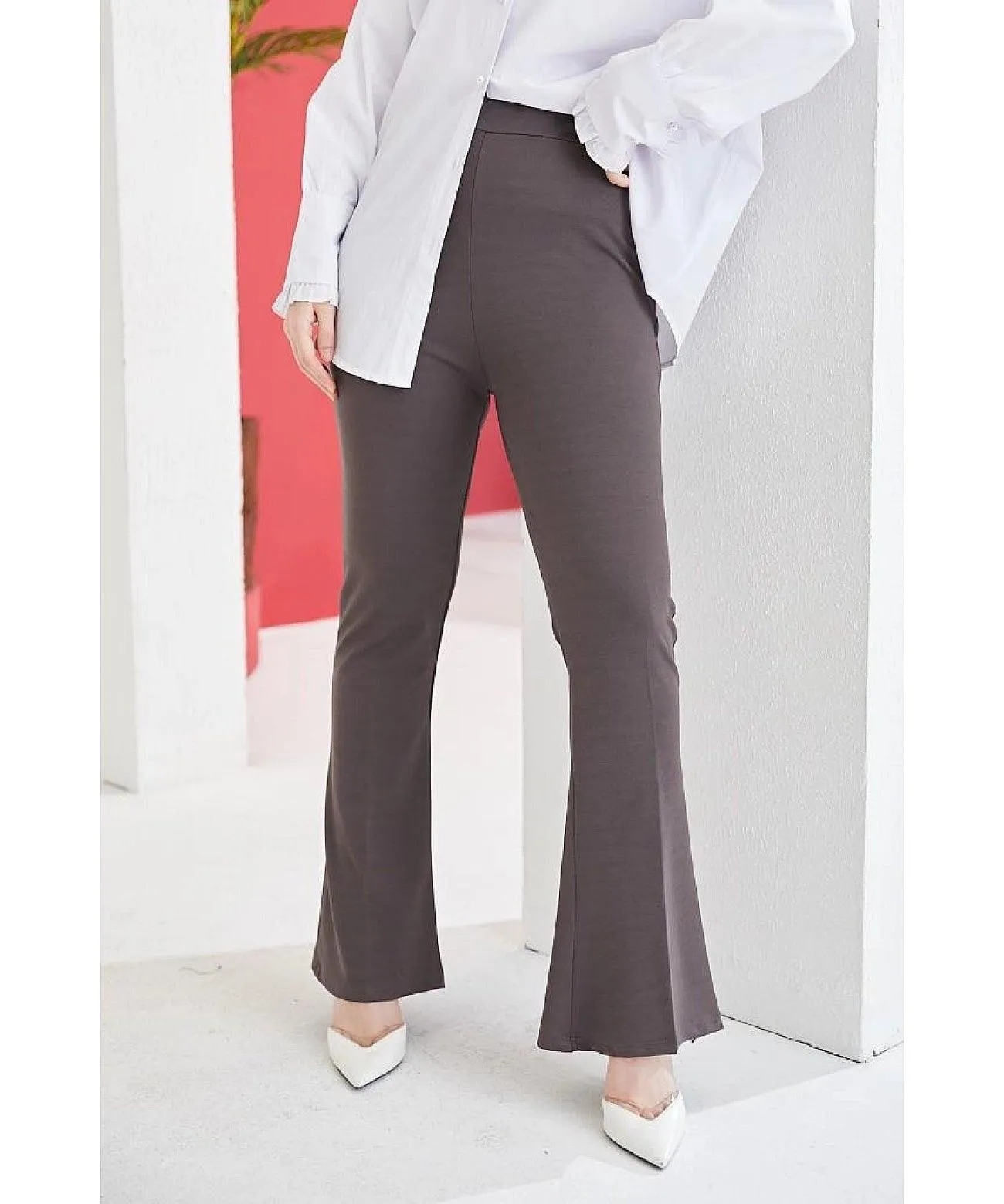 Flare Dress Pants for Women - Anthracite Grey