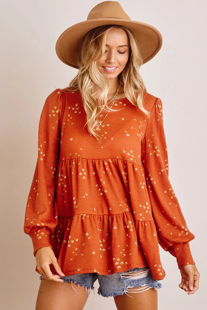 Floral Print Babydoll Top