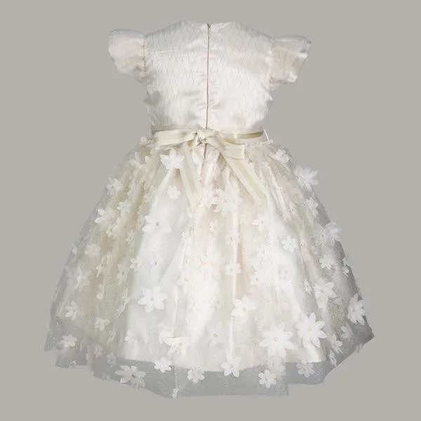 GIRLS FLORAL NET DRESS WITH HAIRBOW