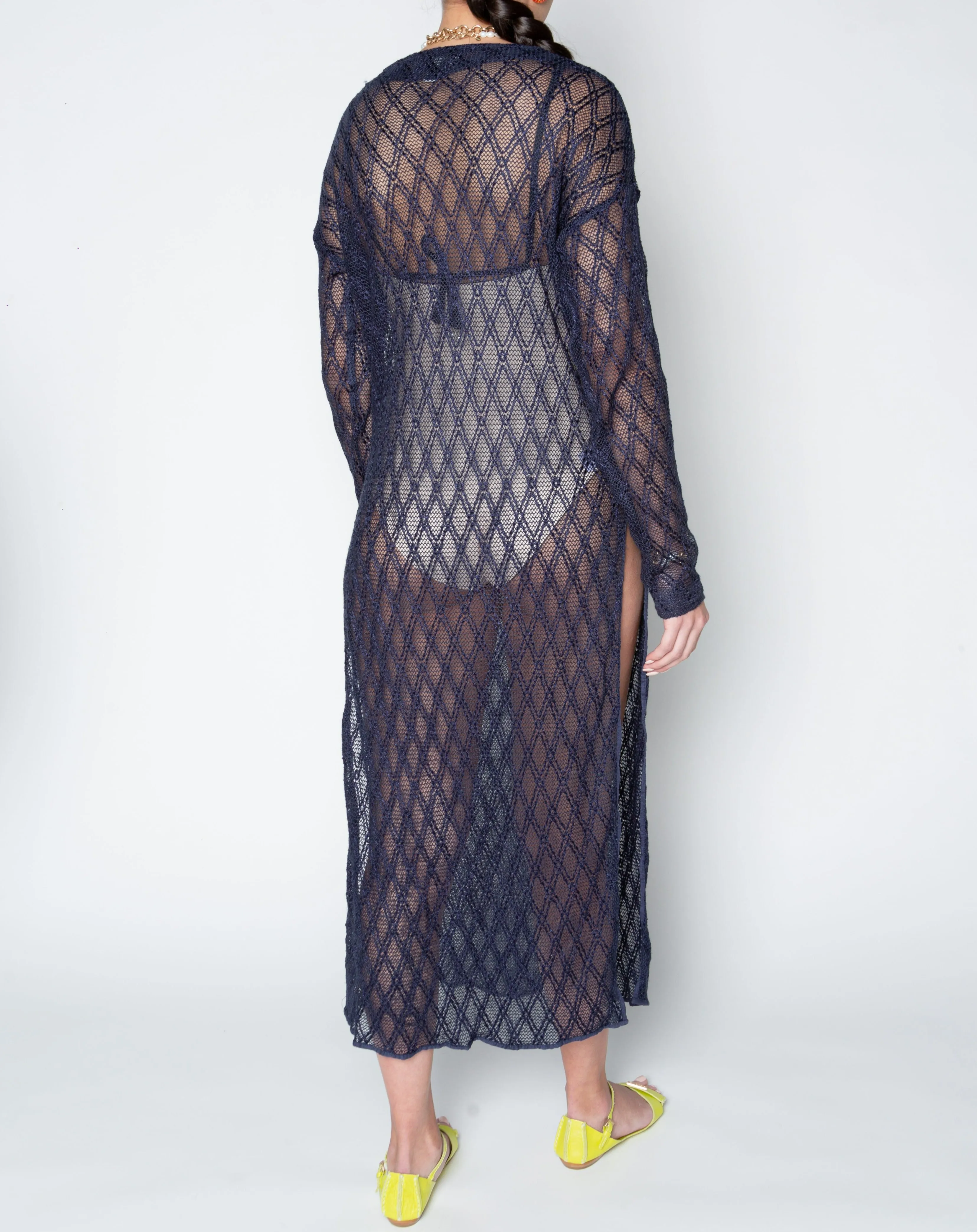Ivory Dress - Navy