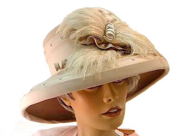 Michelle Beige Ladies Winter Church Hat