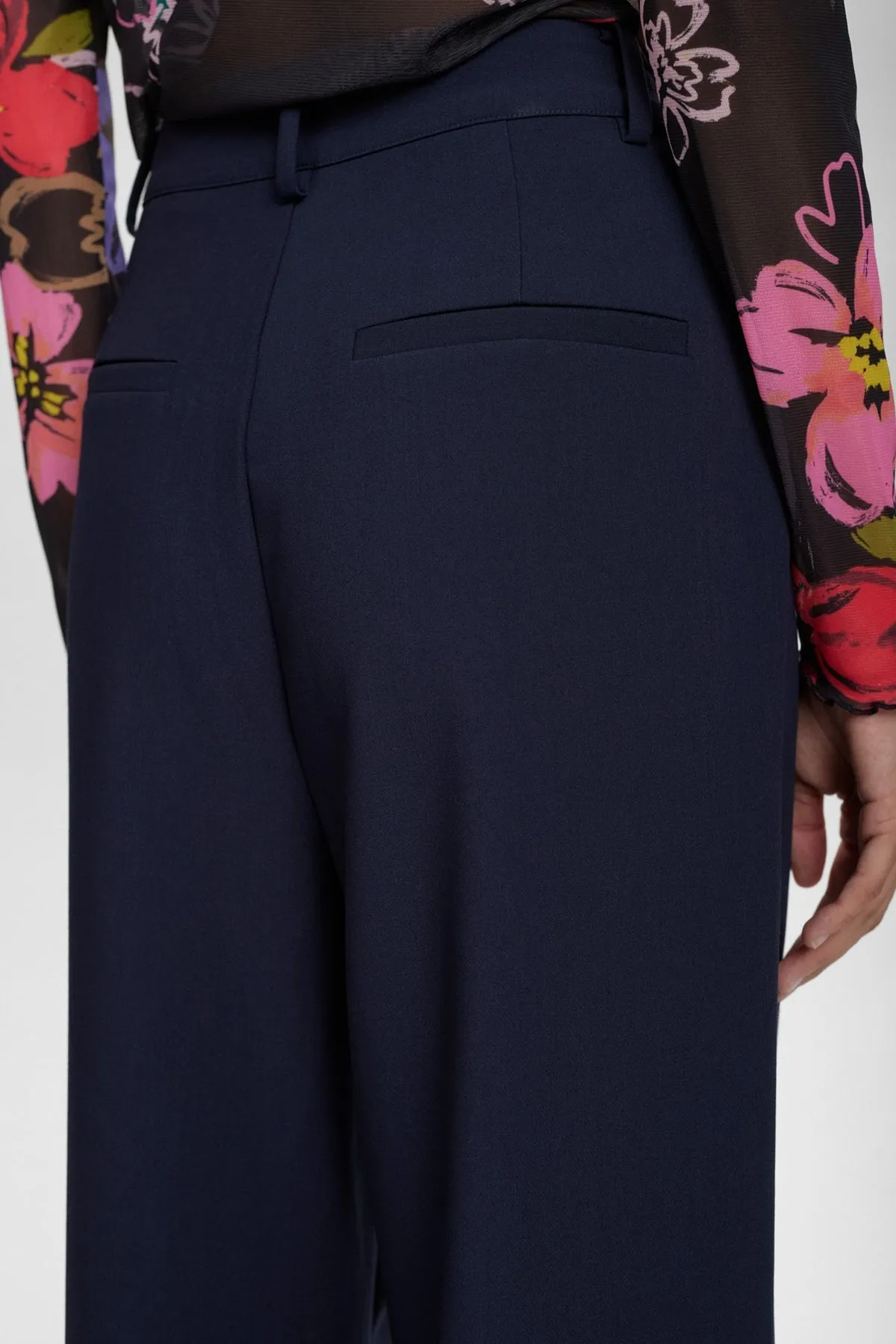 Numph Numathy Navy High Waist Trousers
