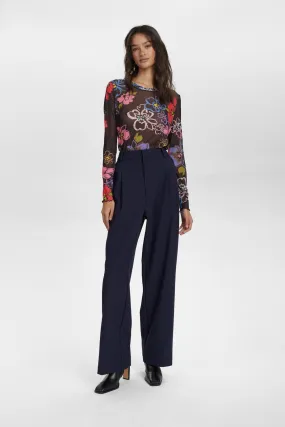 Numph Numathy Navy High Waist Trousers