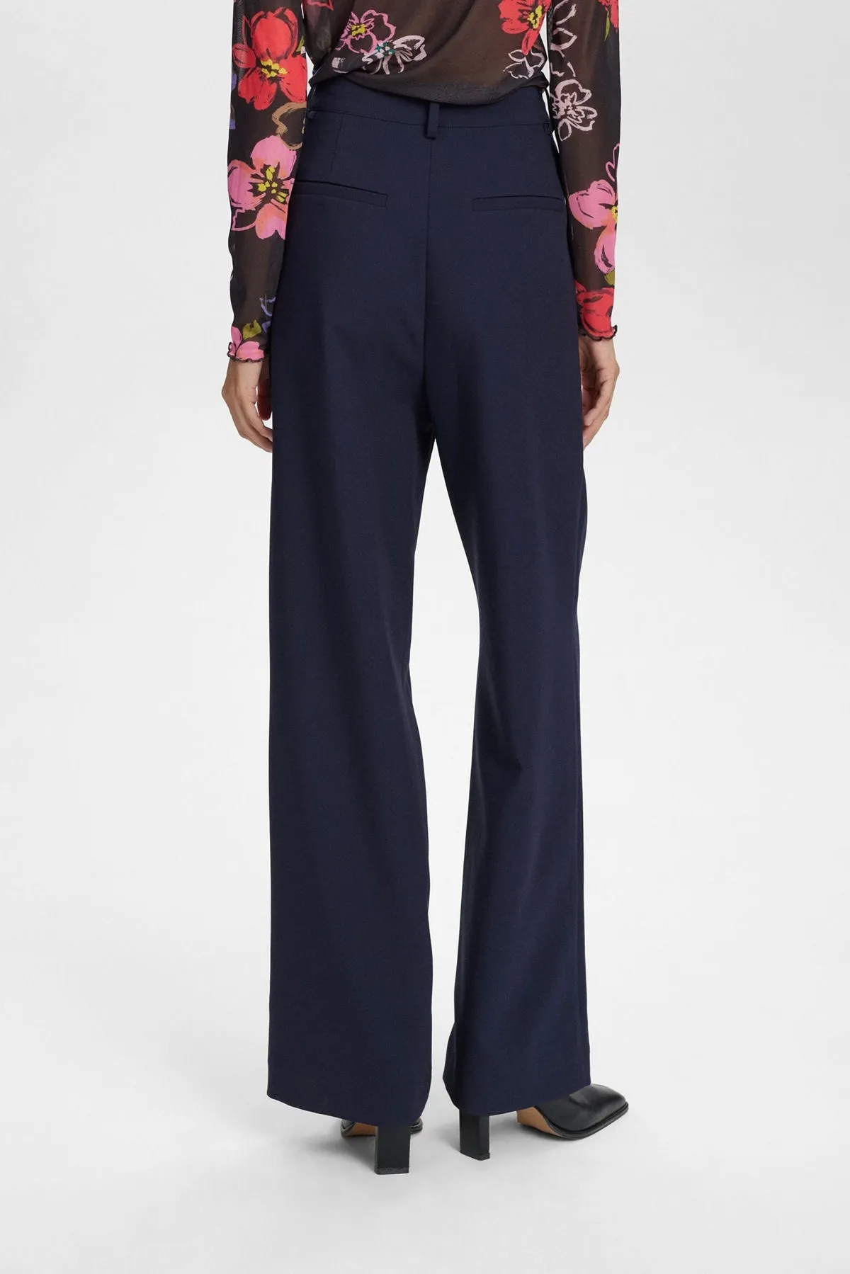 Numph Numathy Navy High Waist Trousers