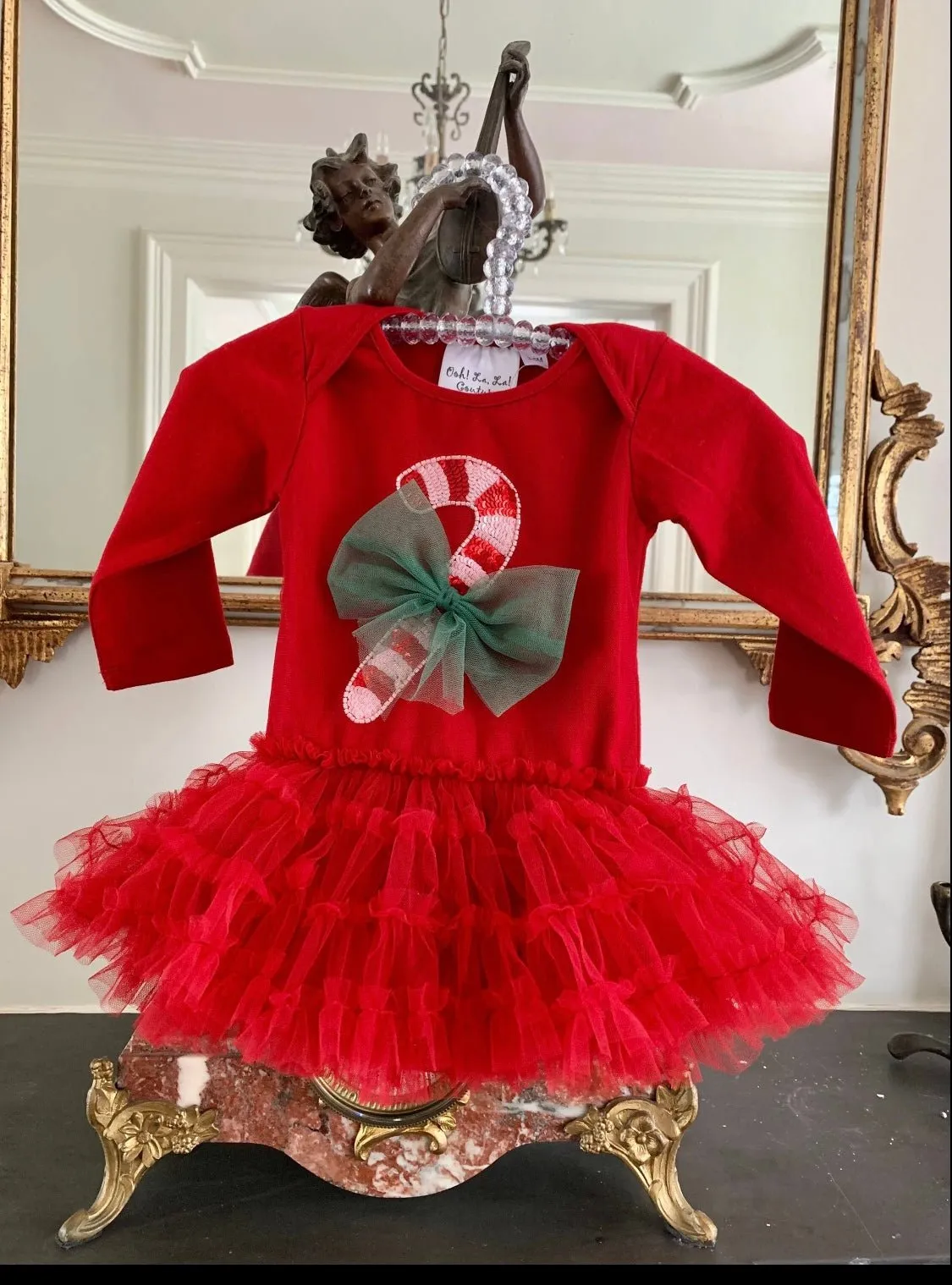 Ooh! La, La! Couture Baby Girls Candy Cane Onesie Tutu Dress