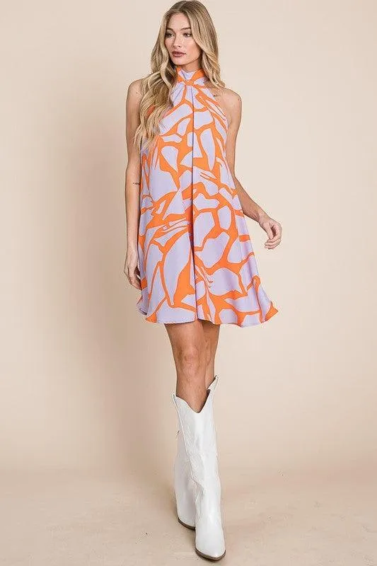 Plus Size Resort Style Halter Neck Sundress