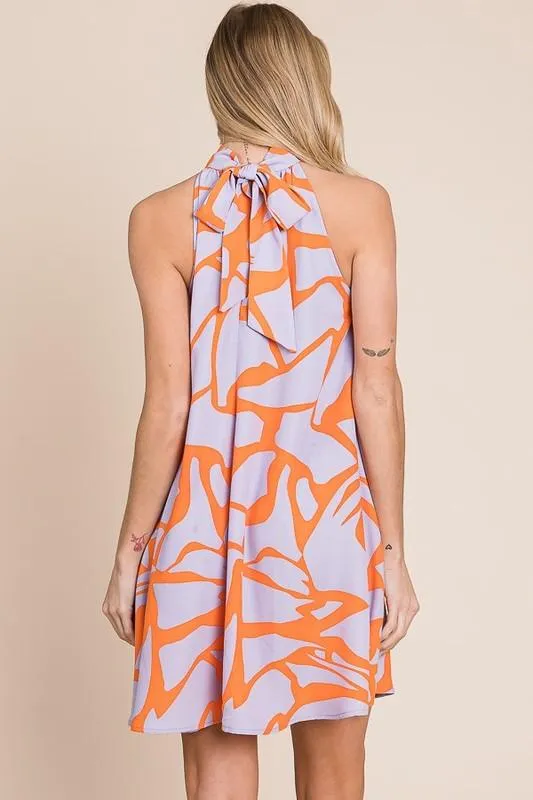 Plus Size Resort Style Halter Neck Sundress