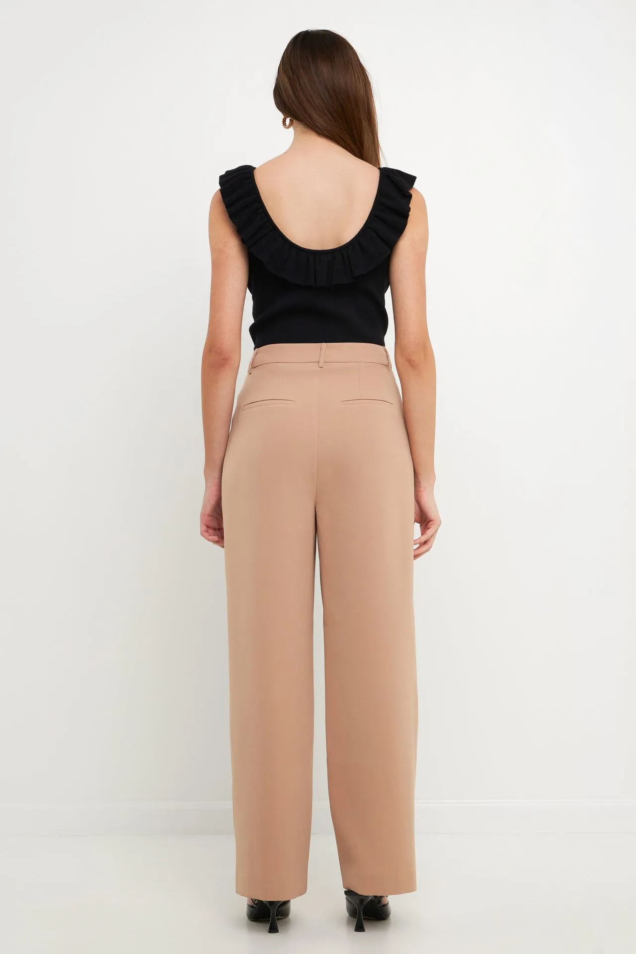 Ruffle Neck Knit Top
