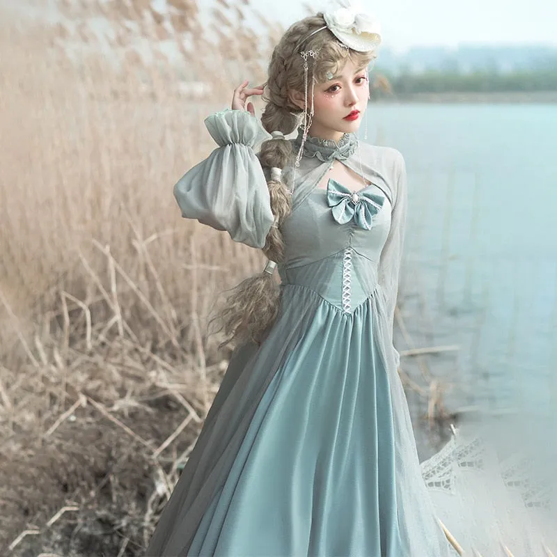 The Sea & Forest ~ Elegant Empire Waist Chiffon Dress Classic Long Lolita Dress