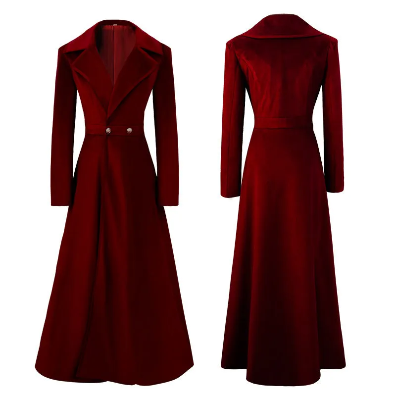 Vintage Medieval Long Trench Coat Halloween Costume