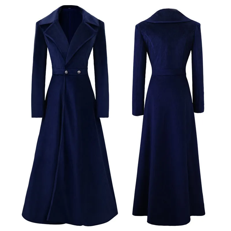 Vintage Medieval Long Trench Coat Halloween Costume