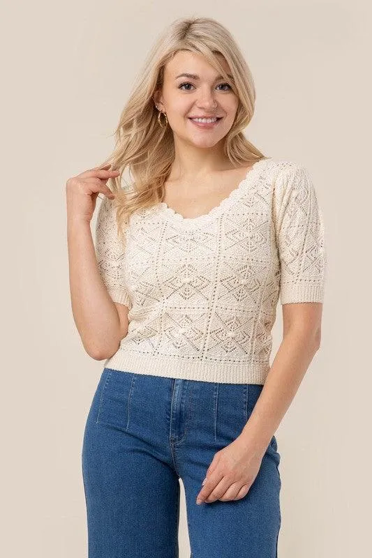 Zara Crochet Knit Top
