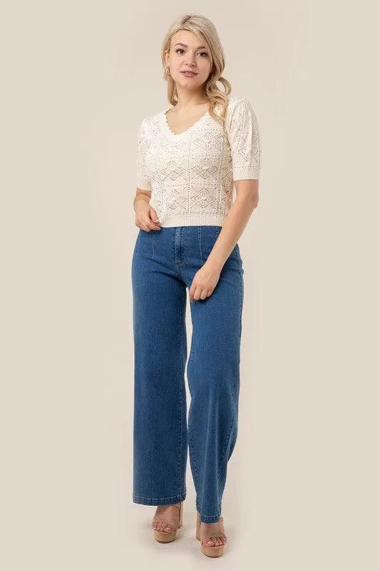 Zara Crochet Knit Top