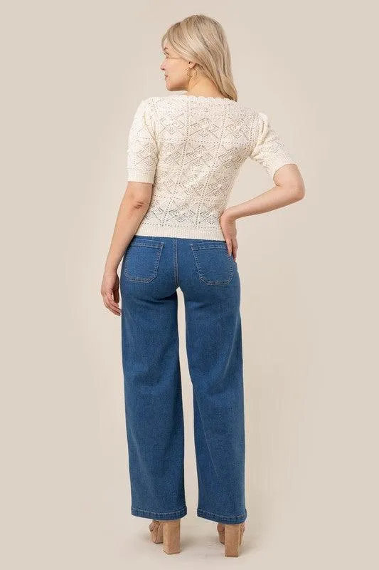 Zara Crochet Knit Top